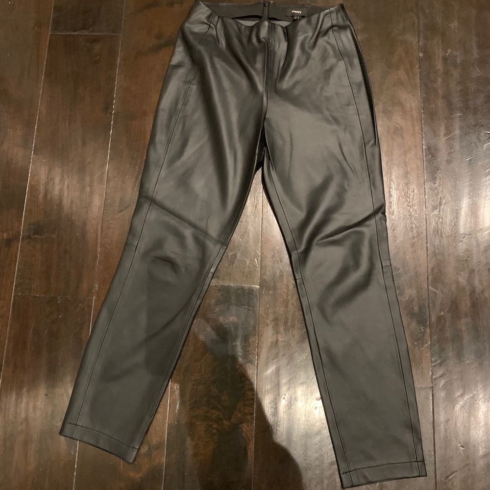 THEORY FAUX LEATHER PANTS